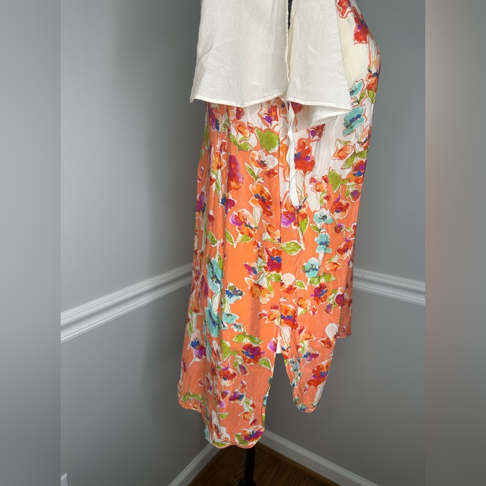 Anthropologie Maeve Orange Floral Short Sleeve Top - Picture 7 of 11